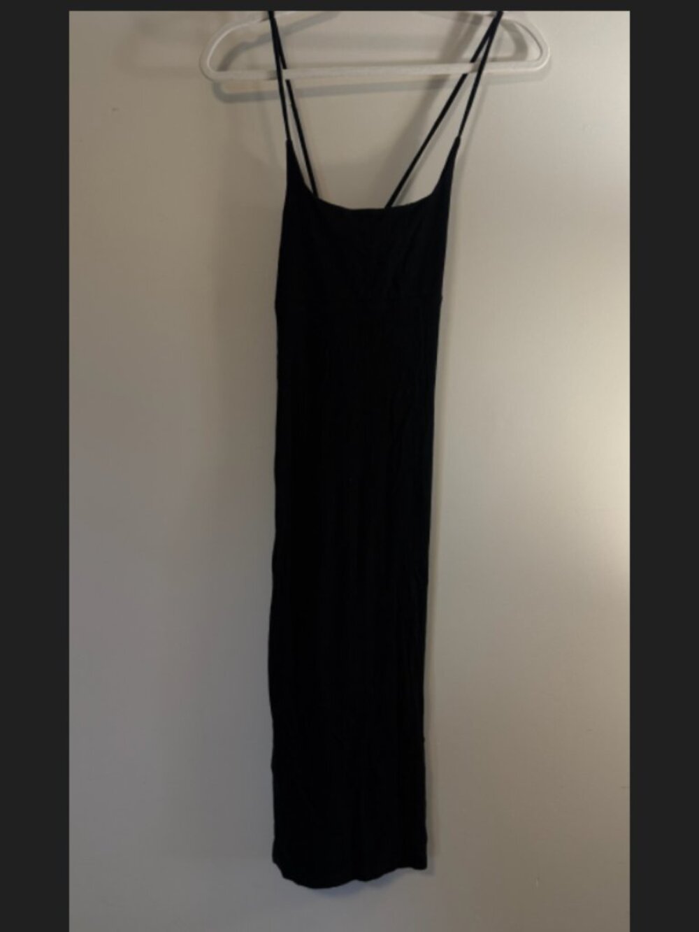 Black Strappy Ribbed Midi Dress - Sz M
